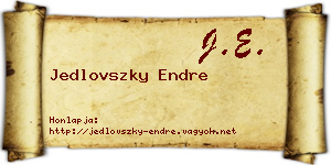 Jedlovszky Endre névjegykártya