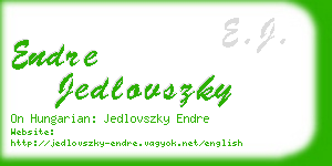 endre jedlovszky business card